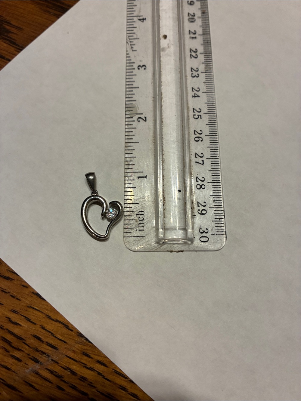 Silver Heart Pendant with Sparkling Stone